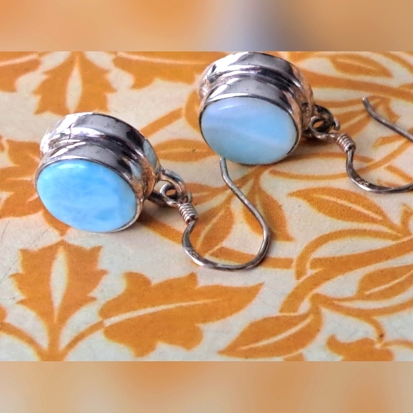 Jewelry - 925 sterling silver earrings with larimar stone